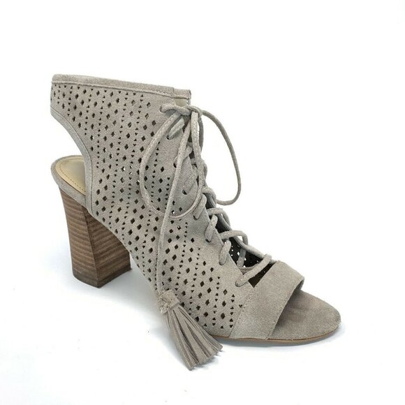 Marc Fisher 7.5 Lace Up Perforated Suede Booties - Picture 11 of 11